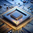 © BrilliantPixels - Golden Processor on Circuit Board, computer , technology , chip , hardware