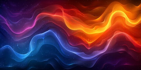 Wall Mural - An abstract pattern blends vibrant waves of color, creating a mesmerizing visual experience full of energy and movement