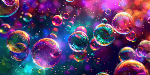 Poster - Soap bubbles abstract background
