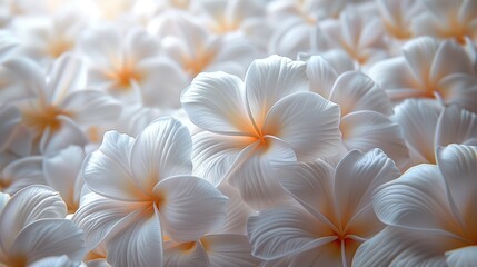 Poster - Close Up of White Plumeria Flowers With Soft Light