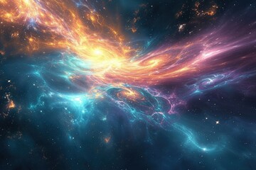 Fototapete - cosmic abstract background with celestial elements