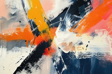 Leinwandbilder - energetic abstract composition with bold strokes and lines