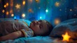 © Marco - beautiful baby sleeping in his bed with golden stars for night decoration