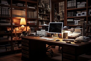Aufkleber - well-organized office ensuring smooth operations