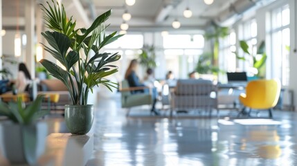 Poster - Indoor Plant in Modern Office Setting