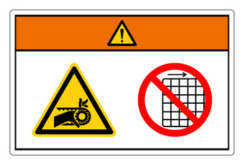 Warning Hand Entanglement Notched Belt Drive Symbol Sign, Vector Illustration, Isolate On White Background Label .EPS10