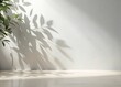 © Caitlin - Simple white wall with blurred foliage shadow on light background Perfect backdrop for a presentation on a sleek floor. silhouette concept
