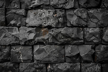 Poster - Black dark black grunge textured concrete stone wall background