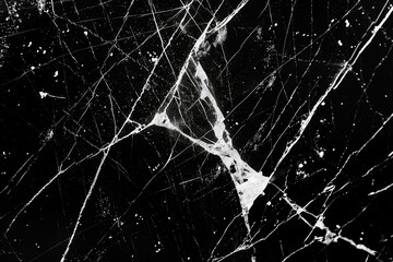 Poster - white dust and scratches on a black background. The texture of dirt on the glass.