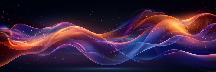 Wall Mural - The dark backdrop hosts vibrant abstract light streaks, perfect for innovative and lively designs with a dynamic touch
