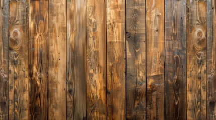 Poster - Vertical light brown aged wooden plank background with shadowed edges for backdrop