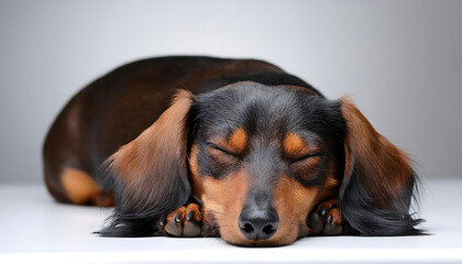 Poster - Sleeping Dachshund in Cozy Bed