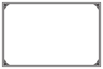 Wall Mural - elements of ornate vintage frames. border black on white classic corner motifs. design print for gre