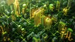 © Zie - A Futuristic Green Cityscape with Illuminated Buildings