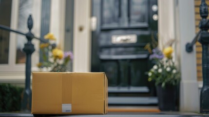 parcel box placed in front of the door