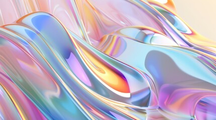 Sticker - Abstract Holographic Fluid Texture