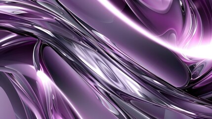 Wall Mural - Abstract Purple and Silver Liquid Swirls