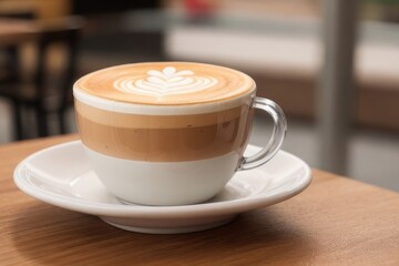 Wall Mural - Coffee latte art in a coffee shop