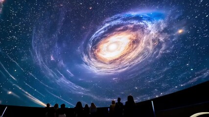 Sticker - Vivid Spiral Galaxy with Bright Center with Ai generated.
