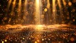 © panu101 - Elegant Golden Glitter Backdrop with Bokeh Effect for Event or Performance Stage