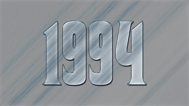 3D Glass effect number design of 1994, glassy background.