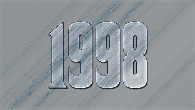 3D Glass effect number design of 1998, glassy background.
