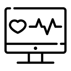 Wall Mural - heart rate line icon