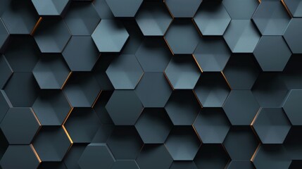 Abstract geometric pattern of dark blue hexagons in a repeating grid.  A modern, clean background.