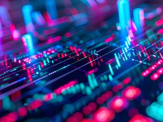 Wall Mural - Graph, Stock market data, financial stocks, binary code