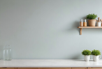 Wall Mural - elegant background of kitchen with copy space, copy space background