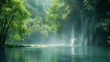 Wall Mural - beautiful nature landscape relaxing wallpaper, background