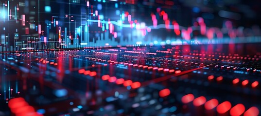 Poster - Digital data chart visualization. Generative AI technology.	
