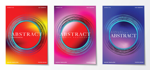 Fototapete - Overlapping color gradients, Modern abstract colorful graphic backgrounds for poster and cover design templates. Vector illustration