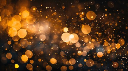 Wall Mural - Golden Bokeh Lights Abstract Background.