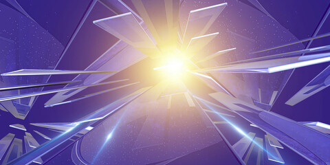 Aufkleber - blue glass abstract background .digital futurist cyber space design, cyberpunk technology, virtual r