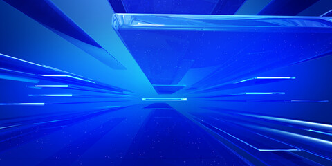 Poster - blue glass abstract background .digital futurist cyber space design, cyberpunk technology, virtual r