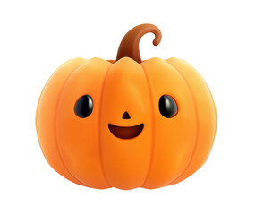 Wall Mural - Cute smiling pumpkin illustration isolated on transparent background