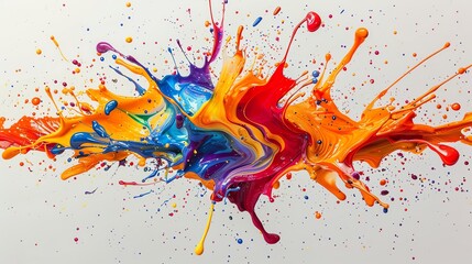 Poster - Colorful Paint Splashes Abstract Background.