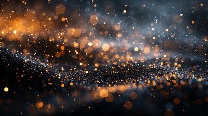 Poster - Abstract Gold and Blue Glitter Background.