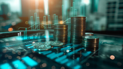 Poster - digital banking business finance budget tax management financial calculations