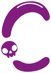 skull halloween letter c