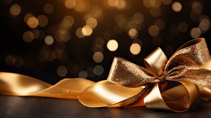 ribbon holiday background gold