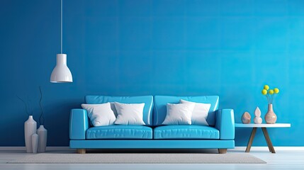 Wall Mural - bright blue painted wall