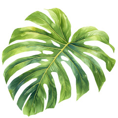 Canvas Print - monstera watercolor illustration, generative AI