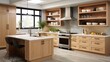 © sevector - natural wood kitchen cabinets