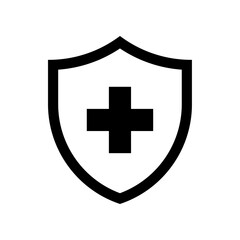 Wall Mural - shield with cross icon
