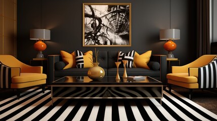 Wall Mural - striking black and gold design