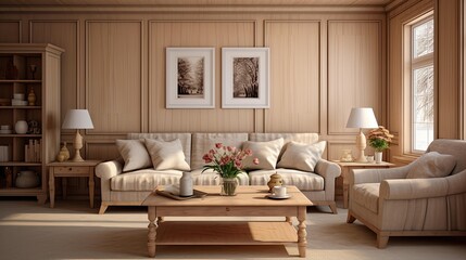 Wall Mural - cozy light maple wood