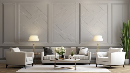 Wall Mural - geometric wainscoting wall