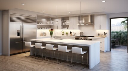 Poster - stainless kitchen remodel modern